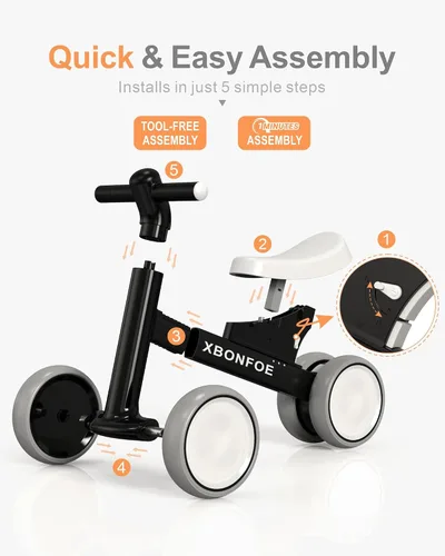 Vista 8 de Baby Balance Bike for 1 Year Old Boys Girls, 10-24 Month Toddler Balance Bike, Baby Bike with No Pedal 4 Silence Wheels, First Ride on Toys with