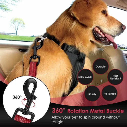Vista 74 de SlowTon Cinturón de seguridad para perro, correa de cinturón de seguridad ajustable para perro, 2 en 1, cinturón de seguridad para perro