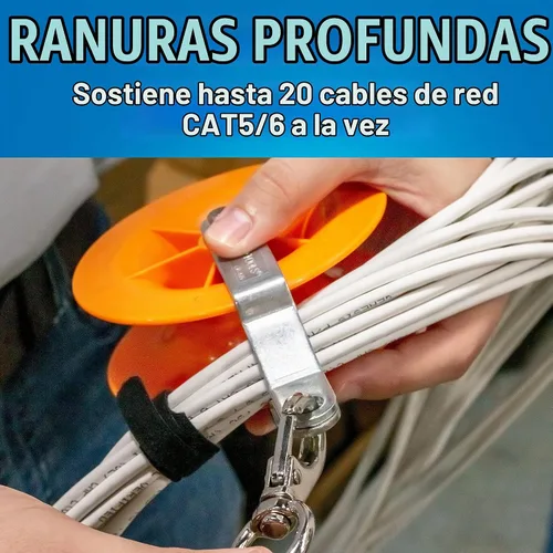 Vista 3 de Jonard Tools CP-475 Juego de poleas de cable (paquete de 2) para cables eléctricos, de red y coaxiales de bajo voltaje, instalación de cables