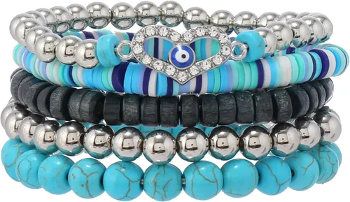Vista 20 de Pulsera Gótica Ajustable de Cuero Trenzado Punk Multicapa de Estilo Grunge, Conjunto de Pulseras Emo con Brazalete de Metal, Envoltura