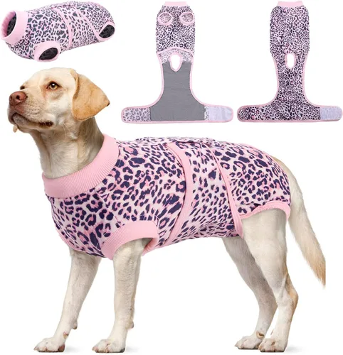 Vista 65 de Kuoser Traje de cirugía para perro, cómodo traje de recuperación para perras, mameluco protector posoperatorio, alternativa suave al cuello E