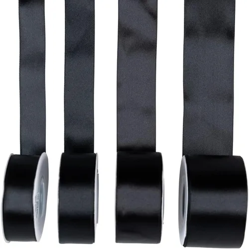 Vista 6 de Craft County - Cinta de satén de doble cara de 1 pulgada - Negro - 25 yardas (75 pies) - Ideal para proyectos de manualidades, envoltura, bodas