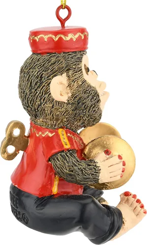 Vista 6 de Tree Buddees Retro Wind Up Toy Platillos Monos Divertidos Adornos de Navidad