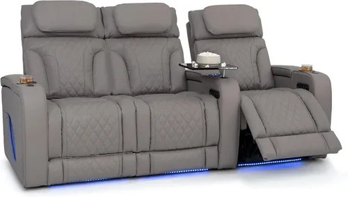 Vista 10 de Seatcraft Luminis 365 - Asiento de cine en casa (fila de 2 biplazas), color carmesí