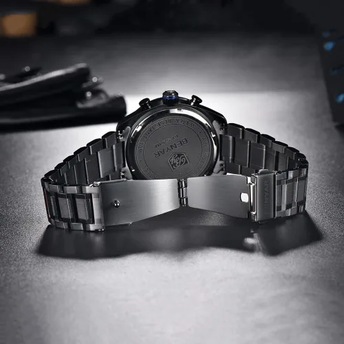Vista 6 de BY BENYAR Relojes clásicos para hombre, relojes de pulsera militares de acero inoxidable con calendario, resistentes al agua y a los rayones