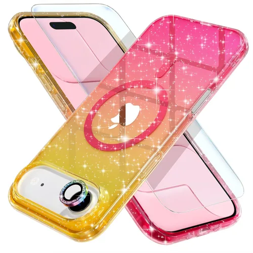 Vista 33 de Choiche Funda para iPhone 15 Pro Max compatible con MagSafe, color negro Purpurina negra