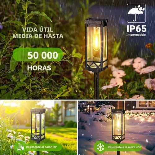 Vista 3 de KOOPER Taller Solar Pathway Lights Outdoor, 2 Pack Upgraded Brighter Solar Garden Lights Solar Powered, Up to 15 Hours Outdoor Solar Lights for Yard