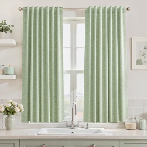 Vista 67 de Cortinas opacas de 54 pulgadas de largo para dormitorio, sala de estar, cortinas beige con aislamiento térmico, oscurecimiento de la habitación