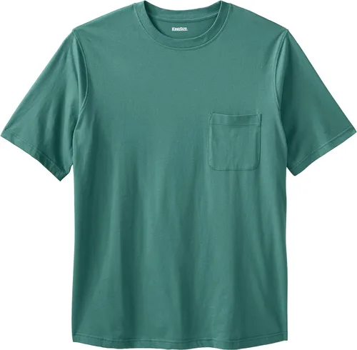 Vista 31 de KingSize Big & Tall Shrink-Less - Camiseta ligera, con cuello redondo, con bolsillo para hombre Gris Caliente Carbón