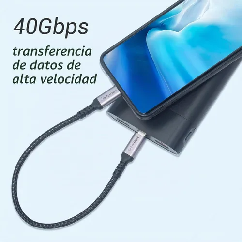 Vista 4 de Cable USB 4 de 1 pie de 40 Gbps, 2 paquetes, USB C a USB C de 240 W