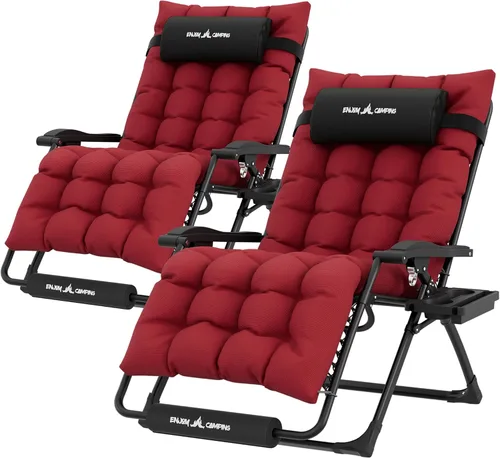 Vista 25 de UDPATIO Silla reclinable de gran tamaño para patio con cojín extraíble Negro Z-xl