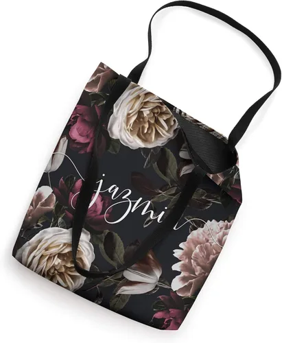 Vista 2 de Jazmin Elegante Floral Rose & Peony Bolso de mano personalizado con nombre