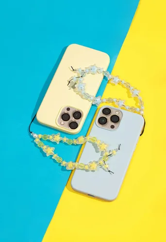 Vista 5 de Correa de muñeca para celular, bonita cadena para teléfono, cordón para teléfono, cadena con cuentas de arcilla, accesorios para teléfono, lindas