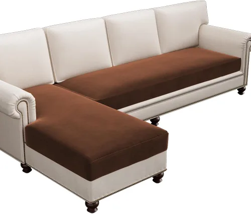 Vista 48 de H.VERSAILTEX Fundas de cojín de vellón para sofá, fundas elásticas para sillas de sala de estar, fundas de sofá modular, tela cómoda y duradera