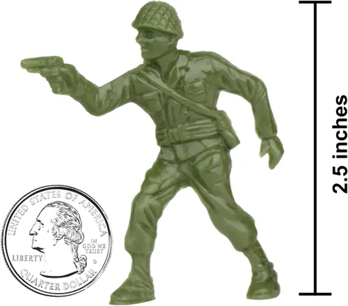 Vista 2 de BMC Classic OD Green Plastic Army Men - 40 figuras de soldado de la Segunda Guerra Mundial - Fabricado en Estados Unidos