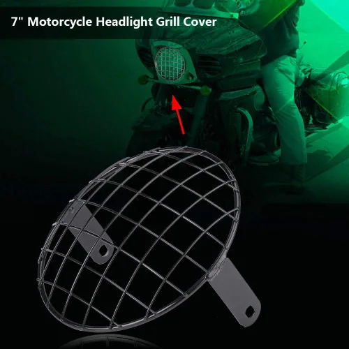 Vista 5 de Parrilla para faros delanteros de 7 pulgadas en malla, 7 cubiertas para bicicleta, 8 rejilla, Acouto 8 pulgadas, rejilla, cuerpo, motocicleta 7