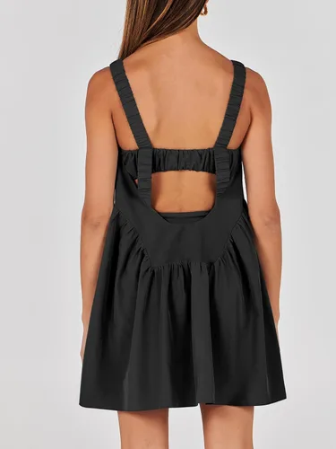 Vista 5 de ANRABESS Vestido corto de verano sin mangas para mujer, brasier integrado y pantalones cortos, casual, para entrenamiento, atletismo, tenis