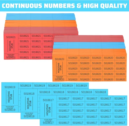 Vista 4 de Kosiz 2000 hojas de boleto para rifa, 25 boletos de subasta chinas para oferta, bandeja complicada, canasta, hojas para rifa para recompensas