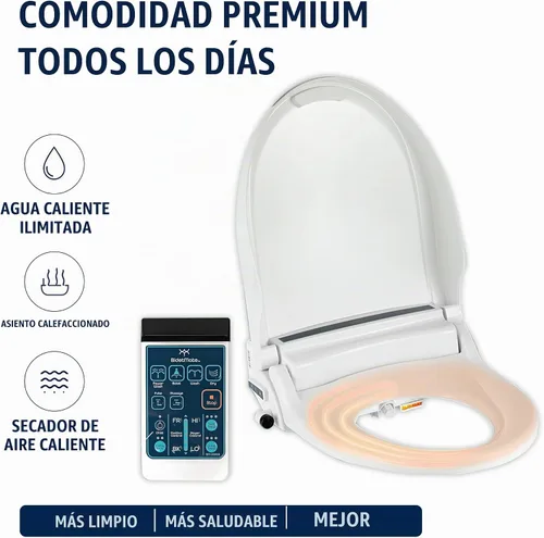 Vista 2 de BidetMate Accesorio de bidé térmico serie 2000 para inodoro con agua calentada ilimitada, control remoto inalámbrico, desodorante y secadora de aire