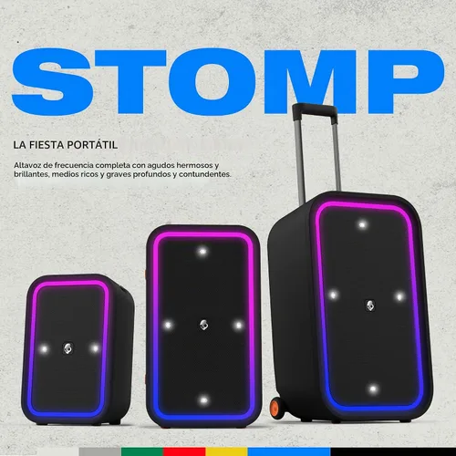 Vista 8 de Skullcandy Stomp XL Altavoz Bluetooth - Altavoz portátil inalámbrico impermeable IPX7, con espectáculo de luz LED y modos estroboscópico, batería