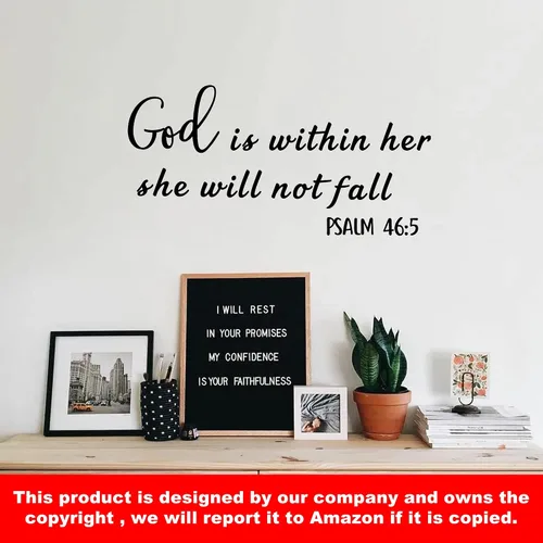 Vista 5 de Calcomanías de pared con versículo bíblico, calcomanías inspiradoras de pared, citas cristianas, calcomanías de pared religiosas, calcomanías