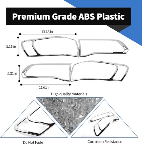 Vista 7 de Voodonala Cubierta de lámpara trasera cromada para Grand Cherokee para Jeep Grand Cherokee 2014-2021 (cromado, 4 piezas/juego)
