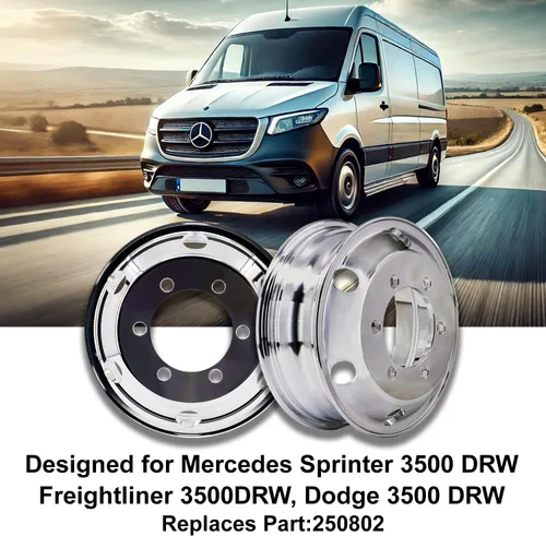 Vista 6 de UNIRACING 16 "x 5.5" para Sprinter 3500 Van Wheels 0.236x8.071 in llantas de aluminio forjado Mirro pulido