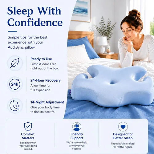 Vista 8 de Almohada cervical cervical para dormir, almohada de contorno de espuma viscoelástica de firmeza media con orificios para los brazos, 2 alturas