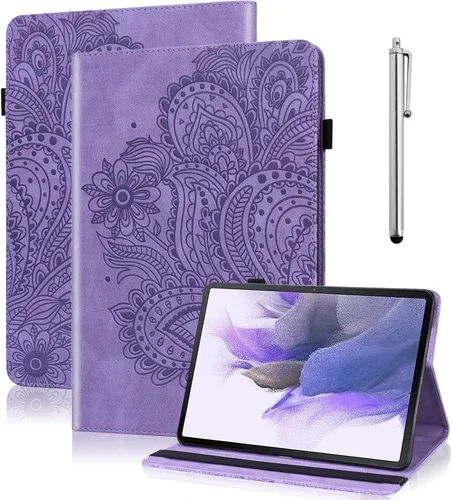 Vista 8 de Funda para Xiaomi Redmi Pad 10.61 Pulgadas 2022, Diseño En Relieve Pavo Real Floral PU Funda De Cuero Flip Stand Con Soporte De Bolígrafo Banda