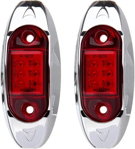 Vista 13 de 1x Luz de Marcador LED Oval Ámbar para Remolque con Bisel Cromado, Luces Laterales de Marcador de 6 LED, Luces de Indicación de Despeje Superior
