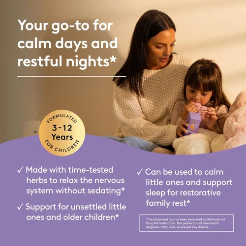 Vista 5 de Jarabe de calma y sueño para niños - 5.1 fl oz (30 porciones) Bálsamo de manzanilla y limón para apoyar la relajación y la comodidad