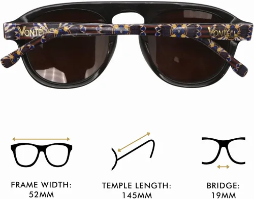 Vista 4 de VONTÉLLE Ankara Aviators - Lentes de sol unisex con receta médica - Marrón Mahogony