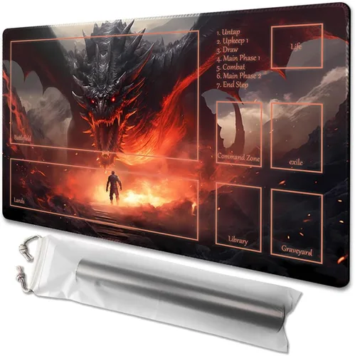 Vista 51 de Tapete de juego MTG tamaño 24x14 pulgadas, bolsas de almacenamiento gratuitas, respaldo antideslizante, impresión, ideal para entusiastas