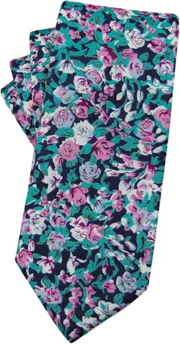 Vista 19 de Corbata de algodón floral para hombre, corbata delgada impresa de 2.56'' 01-Bean Pasta Rosa