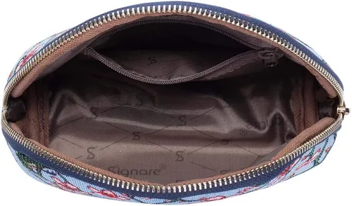 Vista 5 de Signare Bolsa de cosméticos para tapiz, bolsa de maquillaje para mujer con diseño floral Flor y tragar