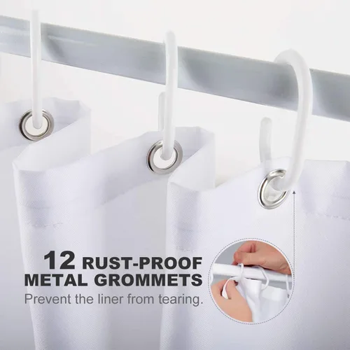 Vista 2 de Mesllings Cortinas decorativas para ducha, cortina de baño con bandera del orgullo del estado de Puerto Rico, juego de decoración de baño de tela