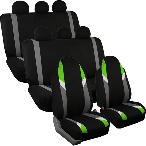 Vista 31 de FH Group Tres filas de 7 plazas, fundas de asiento modernistas de alta calidad, se adaptan a la mayoría de automóviles, camiones, SUV y camionetas
