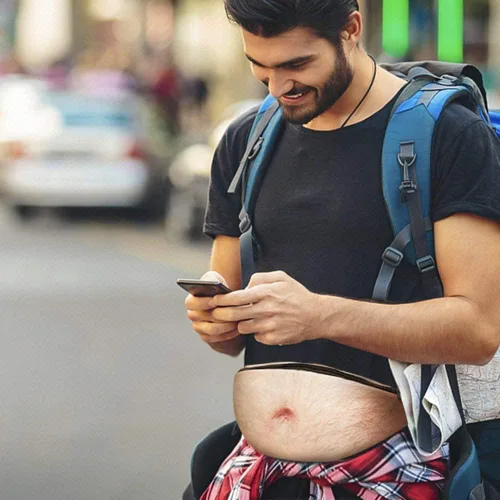Vista 2 de Riñonera para el vientre, bolsa de cintura para papá, regalo de broma para adultos, padre, marido y hombres, con calcetines divertidos