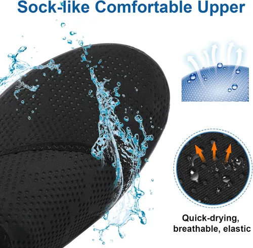 Vista 4 de Fires Zapatos de agua para mujeres y hombres de secado rápido calcetines de agua descalzos transpirables para senderismo natación playa surf yoga