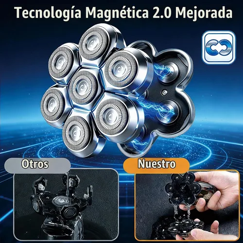 Vista 6 de Reemplazo magnético de la cabeza de la afeitadora de 7 cabezas para la Plata/paquete de 3