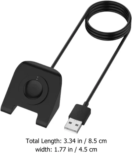Vista 2 de Smartwatch Charger Stand Holder Compatible with Fossil Gen 4 Gen 5, USB Charging Adapter Replacement Dock for Wearable Devices, Black Charging