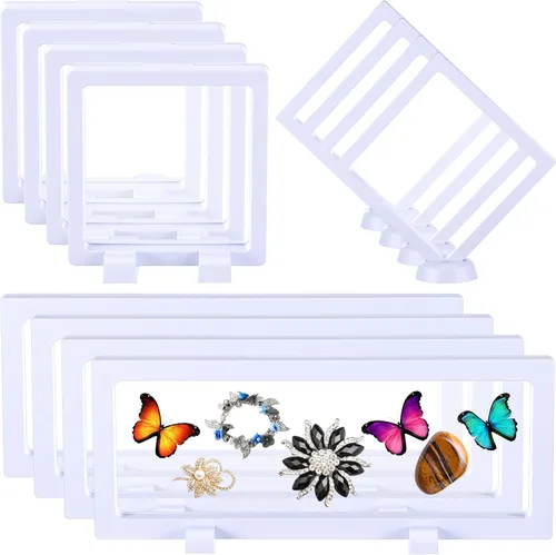 Vista 9 de Harloon 12 Pzs Estuche de Exhibición Flotante 3D Marco Flotante Soportes de Exhibición para Monedas de Desafío Caja de Marco de Joyería para Negro