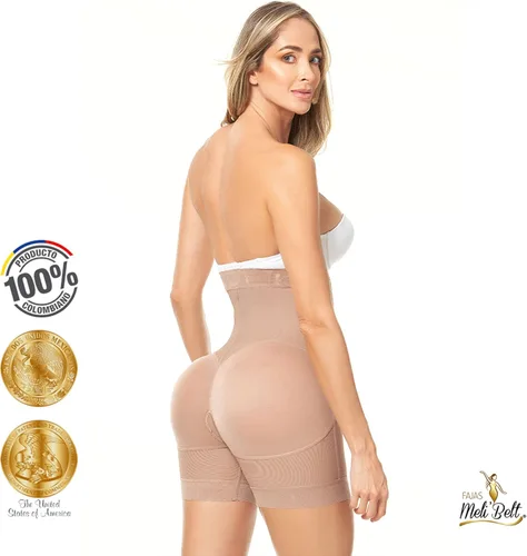 Vista 8 de FAJAS MELI'BELT 5022 - Pantalones cortos de faja colombiana de cintura alta para levantamiento de glúteos, pantalones cortos Levanta Cola Colombianos