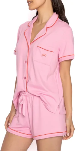 Vista 3 de PJ Salvage Women's The Summer I Turned Pretty Lounge Sleeve Button Down Shirt and Bottom Shorts Pajama Set