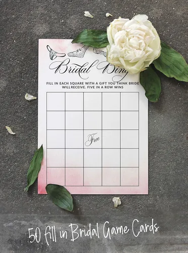 Vista 5 de 50 tarjetas de juego de bingo de lencería para despedida de soltera, boda, despedida de soltera, a granel, cuadrado en blanco, ideas de regalo