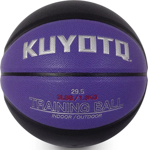 Vista 16 de KUYOTQ 3LBS/3.3LBS/2.2LBS Weighted Heavy Training Basketball 29.5/28.5" in and Outdoor Improving Handling Dribbling Passing Rebounding Skill Negro