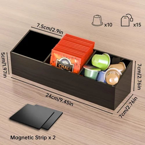 Vista 6 de NiHome Organizador magnético de bolsas de té para refrigerador, organizador de almacenamiento de bolsas de té acrílicas para refrigerador, soporte