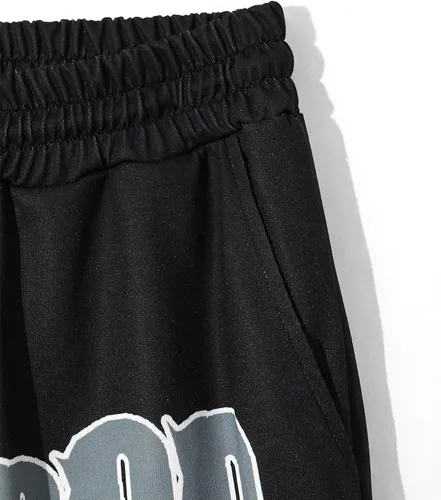 Vista 6 de GORGLITTER Men's Casual Letter Print Sweatpants Drawstring Waist Jogger Pants with Pockets