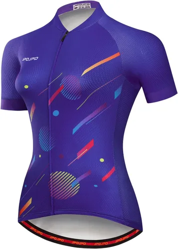 Vista 91 de Camiseta de ciclismo para mujer, manga corta y pantalones cortos de ciclismo acolchados para verano