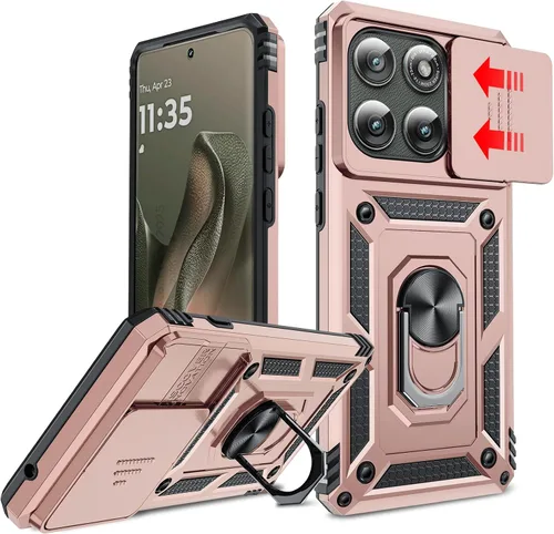 Vista 247 de LeYi Funda para Moto G Stylus 2022 4G (no compatible con 5G), funda para Moto G Stylus con 2 protectores de pantalla, funda protectora de grado Oro
